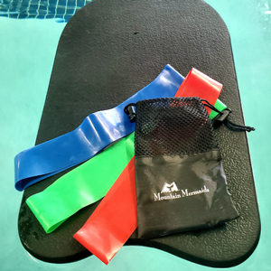 Mermaid resistance bands are good to help your uptick, make your kick tighter, stronger, get rid of that triathlete knee drive kick.